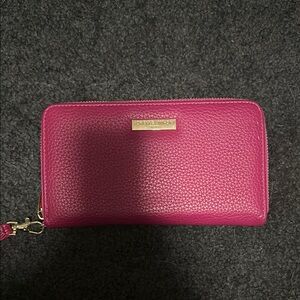 Adrienne Vittadini Pink Clutch with Gold Accents